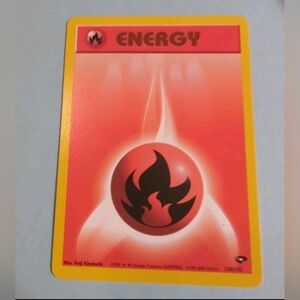 Fire Energy 128/132 Unlimited Gym Challenge 1995 Pokemon Card NM-Mint 1st Editio